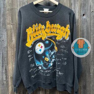 Pittsburgh Steelers logo graphic black color Sweatshirt men women signature '95